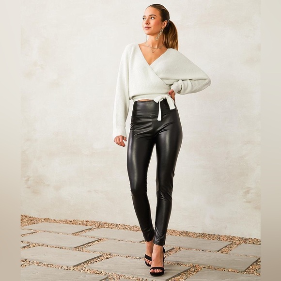 Willow + Root Tinsel White Wrap Cardigan Sweater - Picture 4 of 10